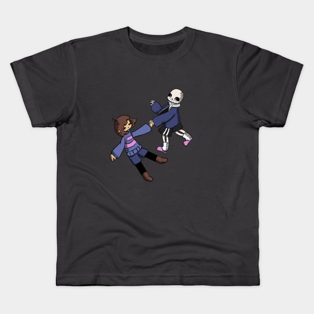 Sans and Frisk Kids T-Shirt by KunkyTheRoid